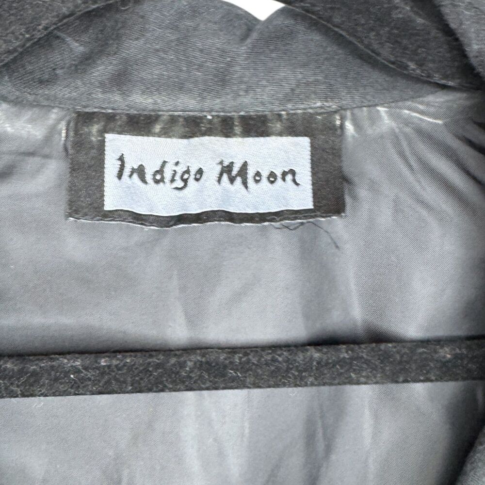Indigo Moon Black contrast floral print Jacket embroidered funky design - Picture 3 of 13